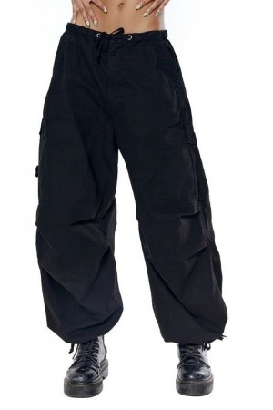 Jadedlondon Black Parachute Cargo Pants | JADLDN24076