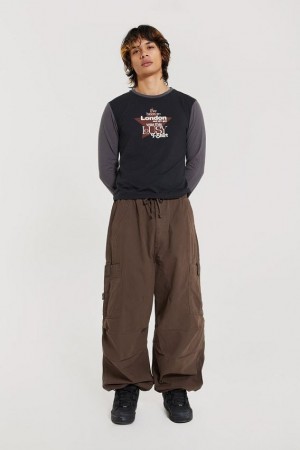 Jadedlondon Brown Parachute Cargo Pants | JADLDN24774