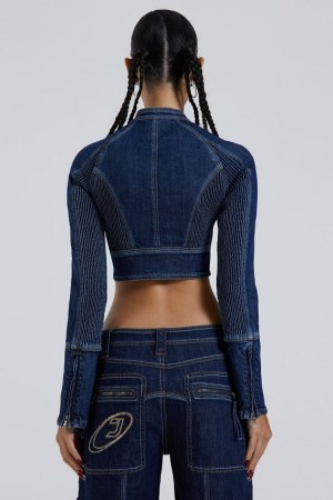 Jadedlondon Hudson Indigo Denim Wash Corset Jacket | JADLDN23921