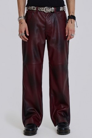 Jadedlondon Oxblood Faux Leather Pants | JADLDN24771