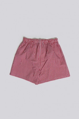 Jadedlondon Red Gingham Printed Boxer | JADLDN24867