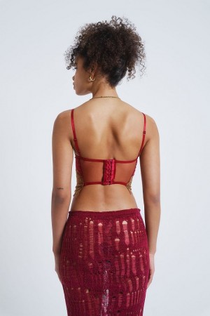 Jadedlondon Red Lorelai Corset | JADLDN24000