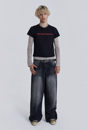 Jadedlondon Washed Black Colossus Jeans | JADLDN24512