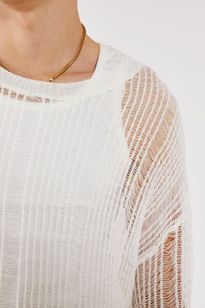 Jadedlondon White Labyrinth Jumper | JADLDN24807