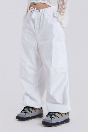 Jadedlondon White Parachute Cargo Pants | JADLDN24065