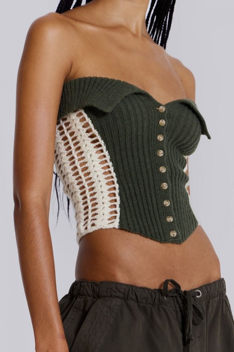 Jadedlondon Akio Knitted Corset Top | JADLDN23938