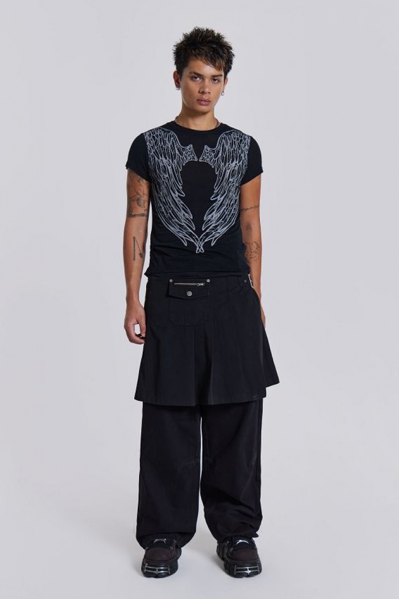 Jadedlondon Black Anarcho Kilt | JADLDN24788