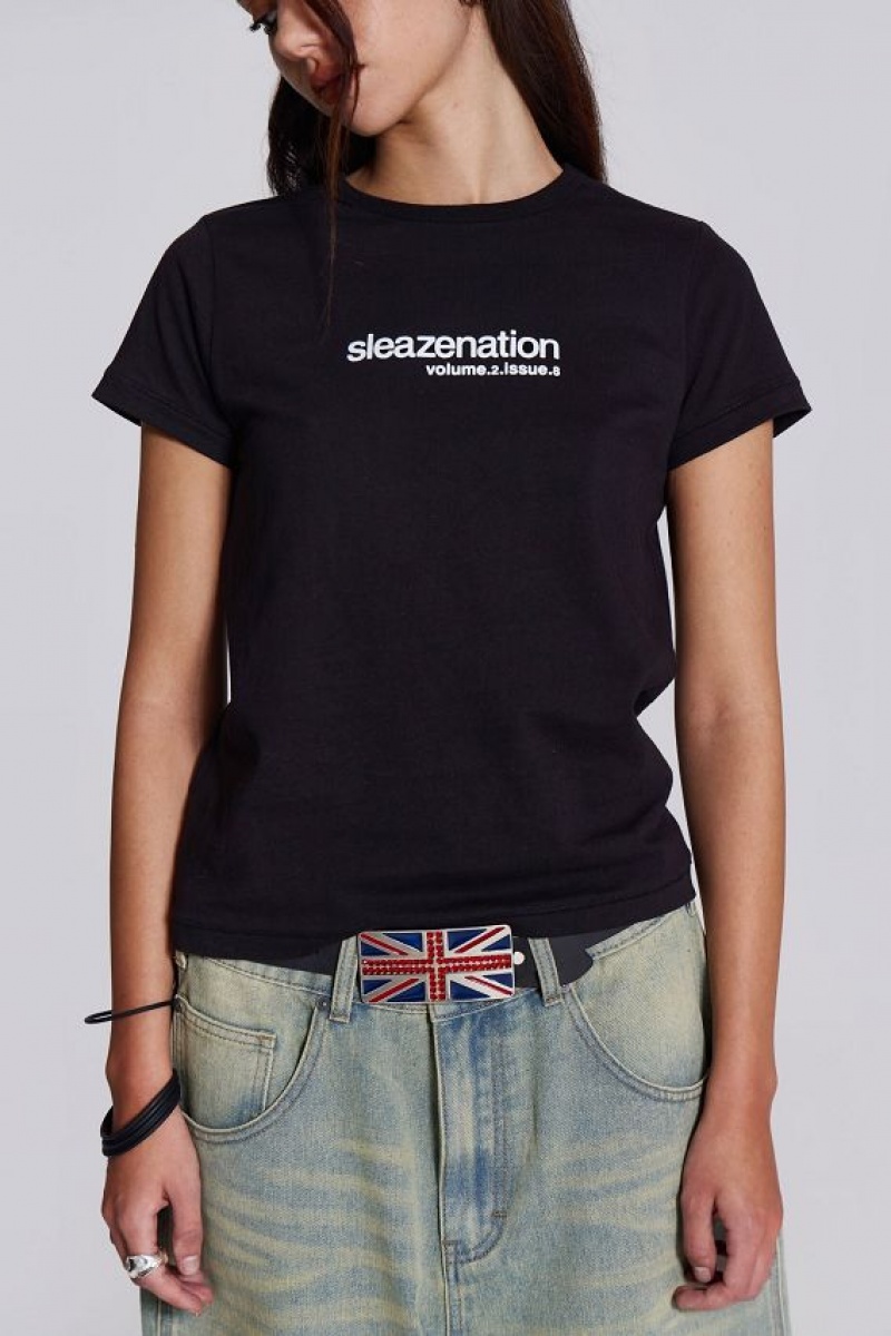 Jadedlondon Black How Are You? Tee | JADLDN23914