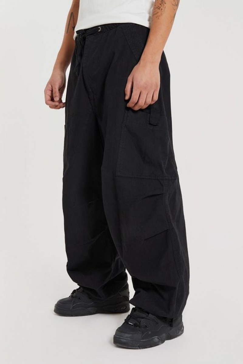 Jadedlondon Black Parachute Cargo Pants | JADLDN24777