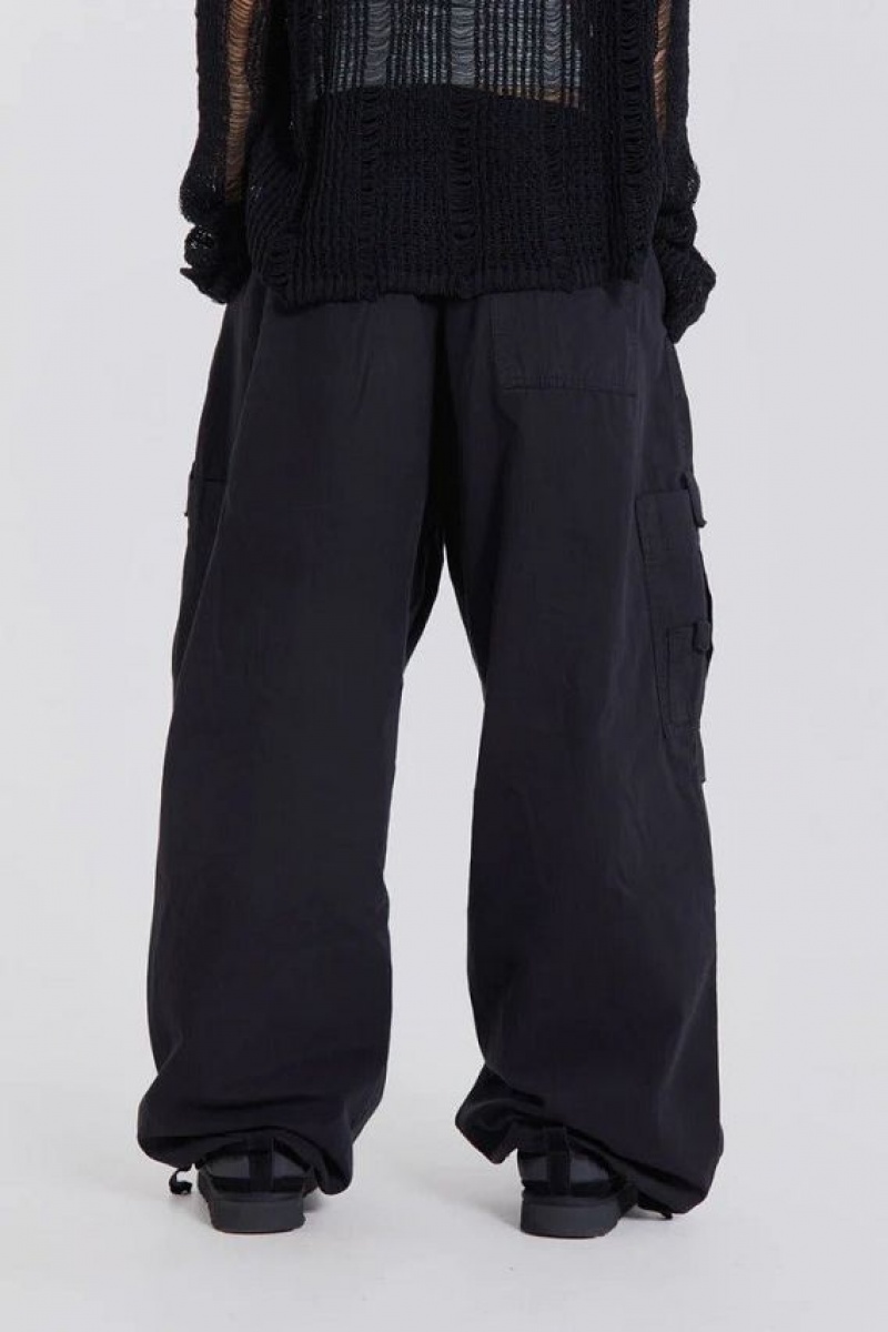 Jadedlondon Black Parachute Cargo Pants | JADLDN24076