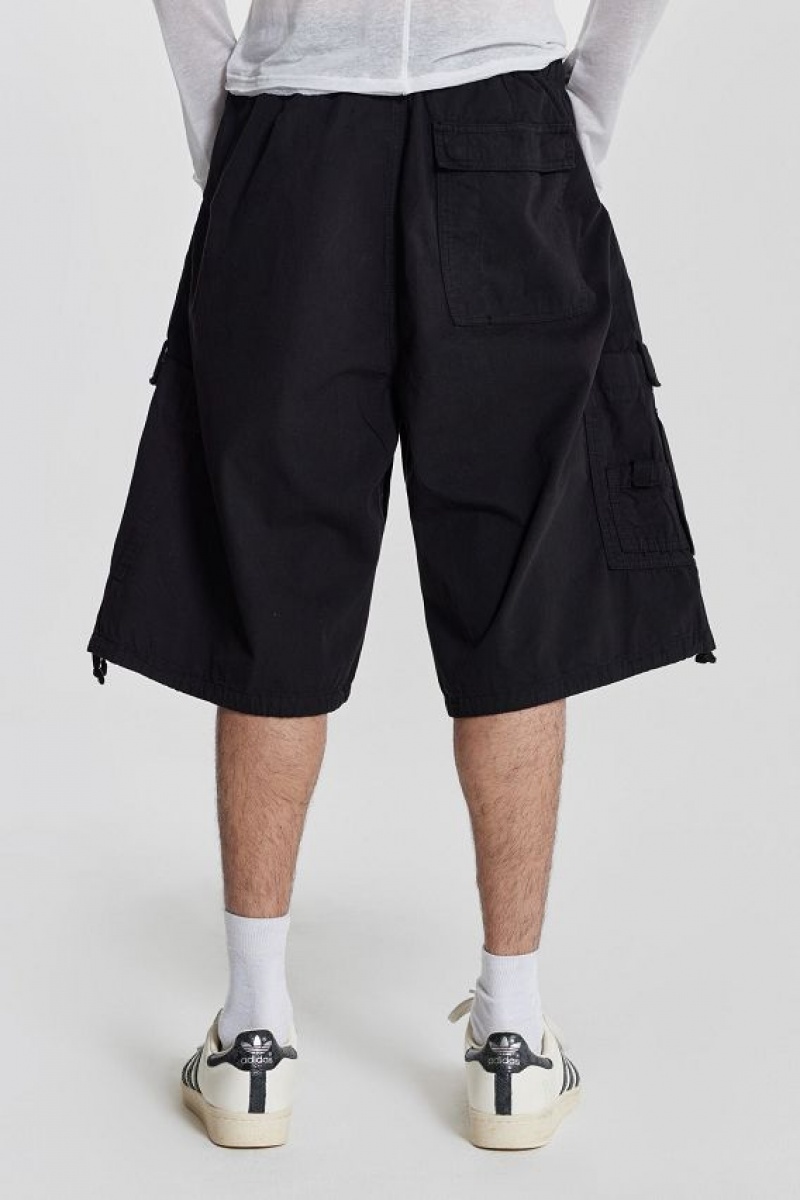 Jadedlondon Black Parachute Cargo Shorts | JADLDN24576