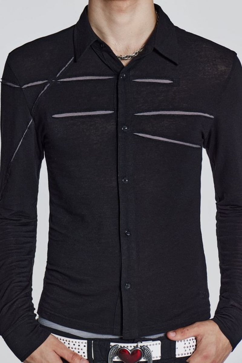 Jadedlondon Black Rift Shirt | JADLDN24732