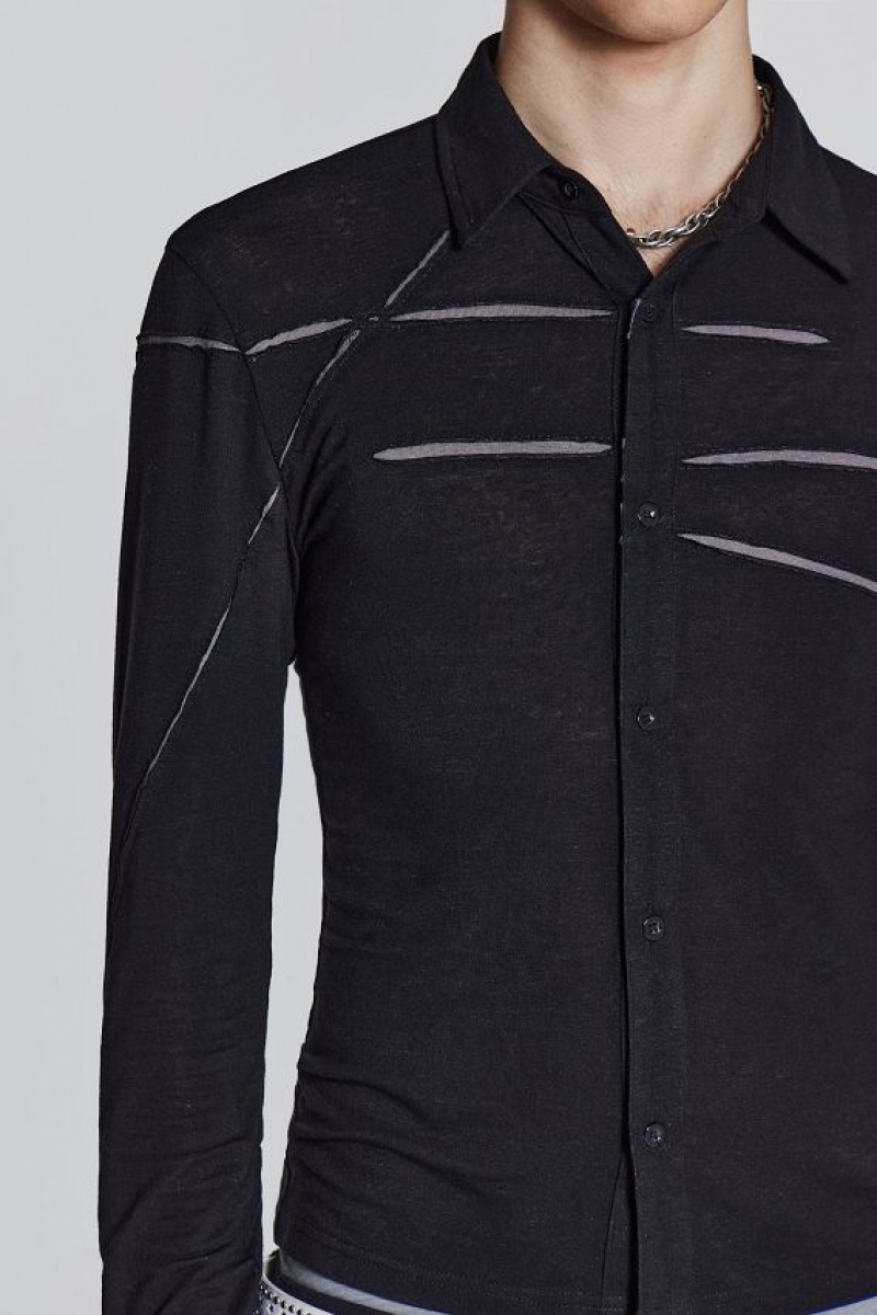 Jadedlondon Black Rift Shirt | JADLDN24732