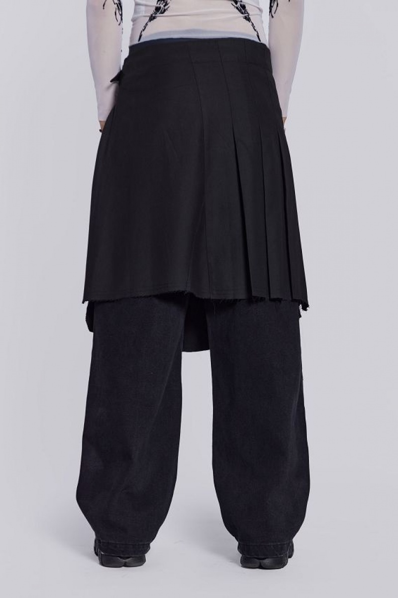 Jadedlondon Black Steel Pleated Skirt | JADLDN24791