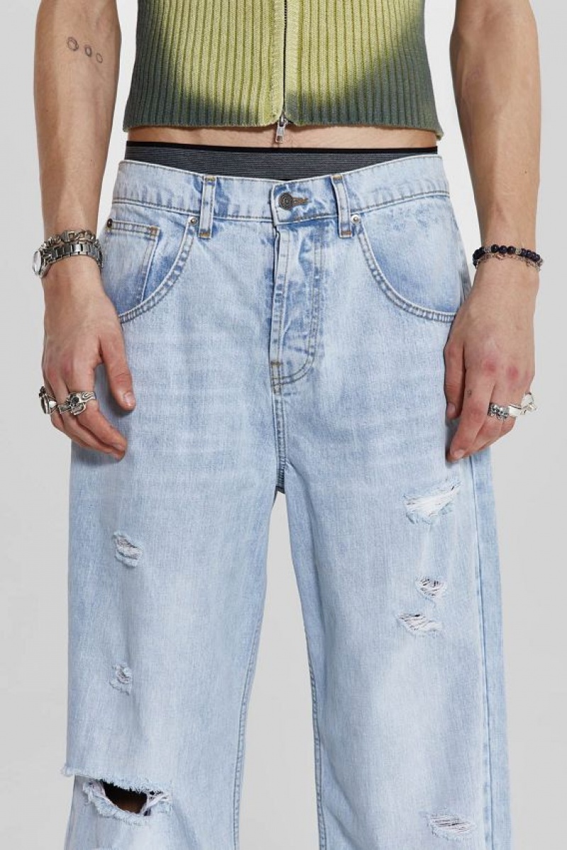 Jadedlondon Bleached Blue Colossus Flare Jeans | JADLDN24553