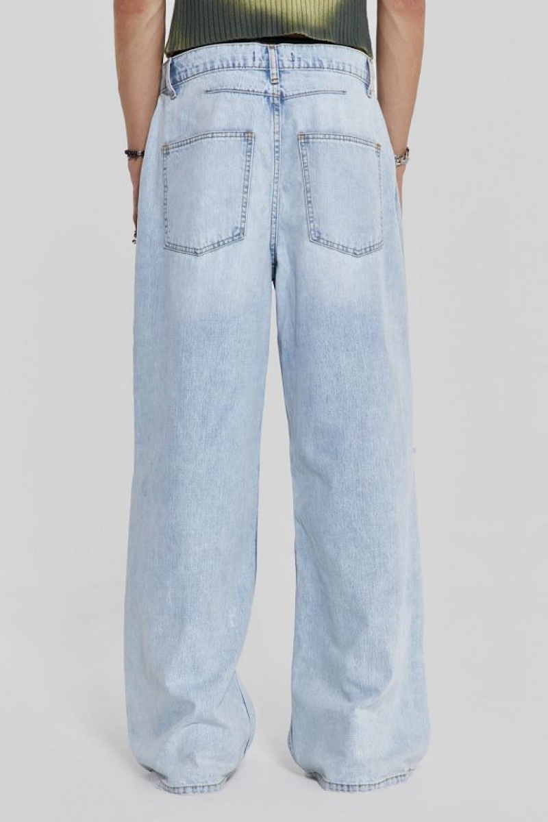 Jadedlondon Bleached Blue Colossus Flare Jeans | JADLDN24553