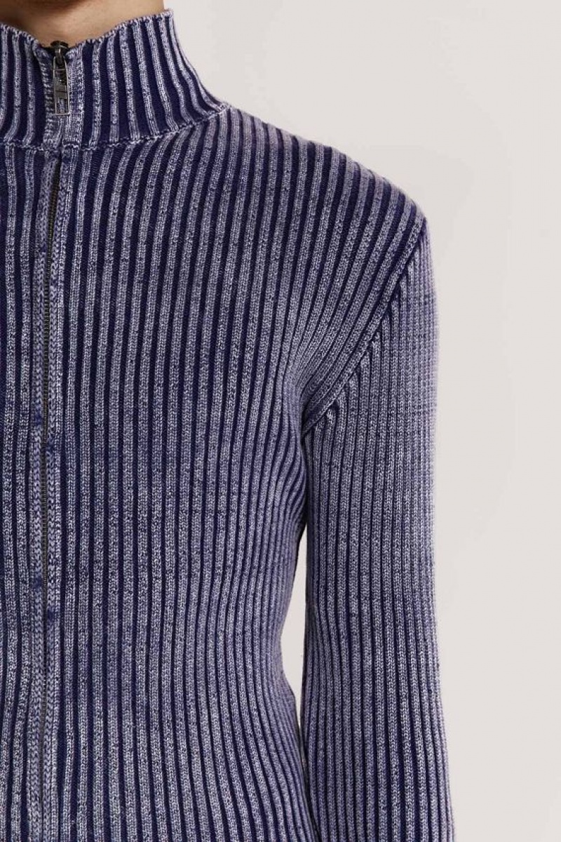 Jadedlondon Blue Lucid Knit Track Top | JADLDN24611