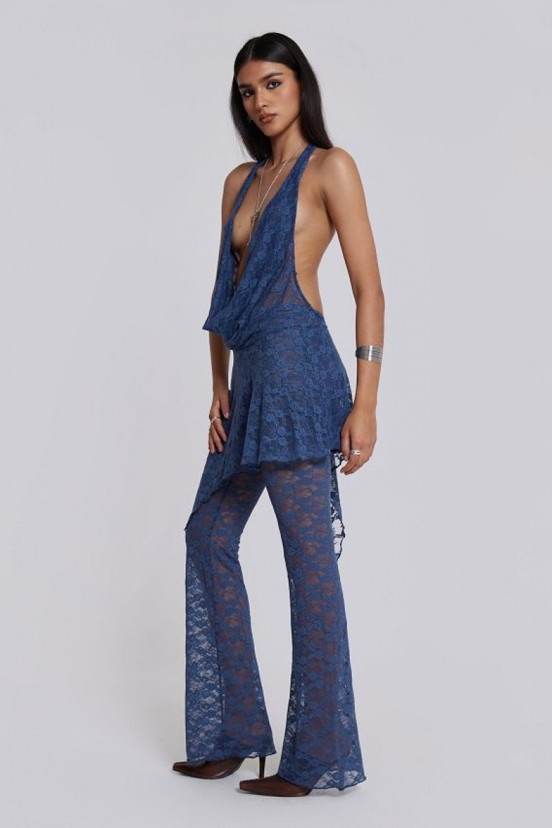 Jadedlondon Blue Riva Lace Co-ord Set | JADLDN24082