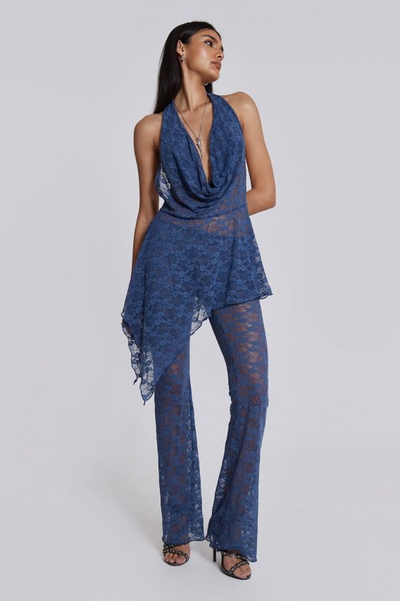 Jadedlondon Blue Riva Lace Co-ord Set | JADLDN23771