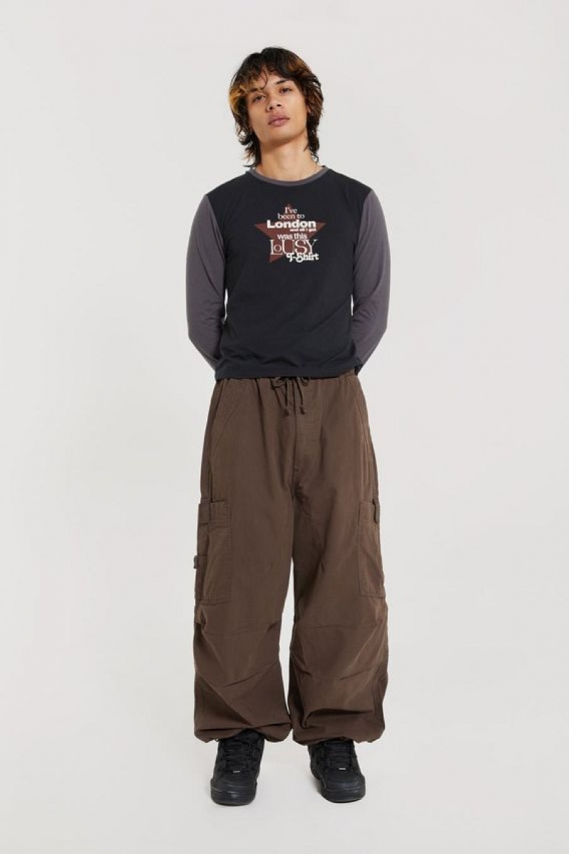 Jadedlondon Brown Parachute Cargo Pants | JADLDN24774