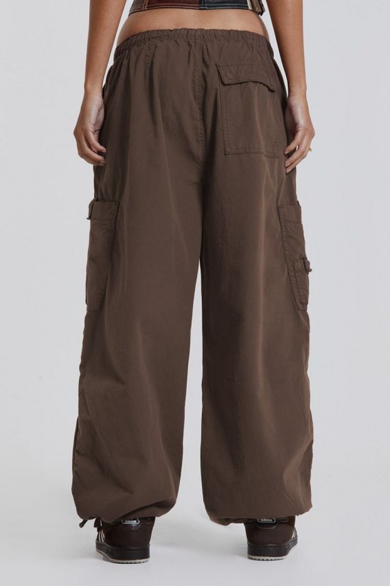 Jadedlondon Brown Parachute Cargo Pants | JADLDN24079