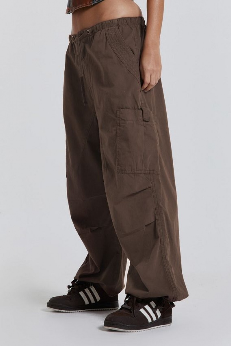 Jadedlondon Brown Parachute Cargo Pants | JADLDN24079