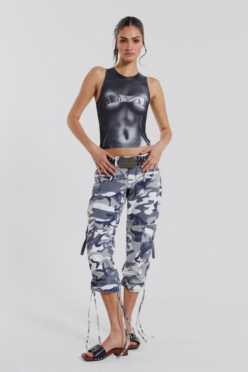 Jadedlondon Camo Capri Cargos | JADLDN24071