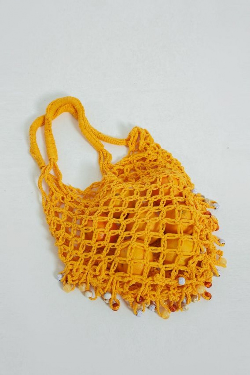 Jadedlondon Canary Knit Bag With Beaded Trim | JADLDN23852