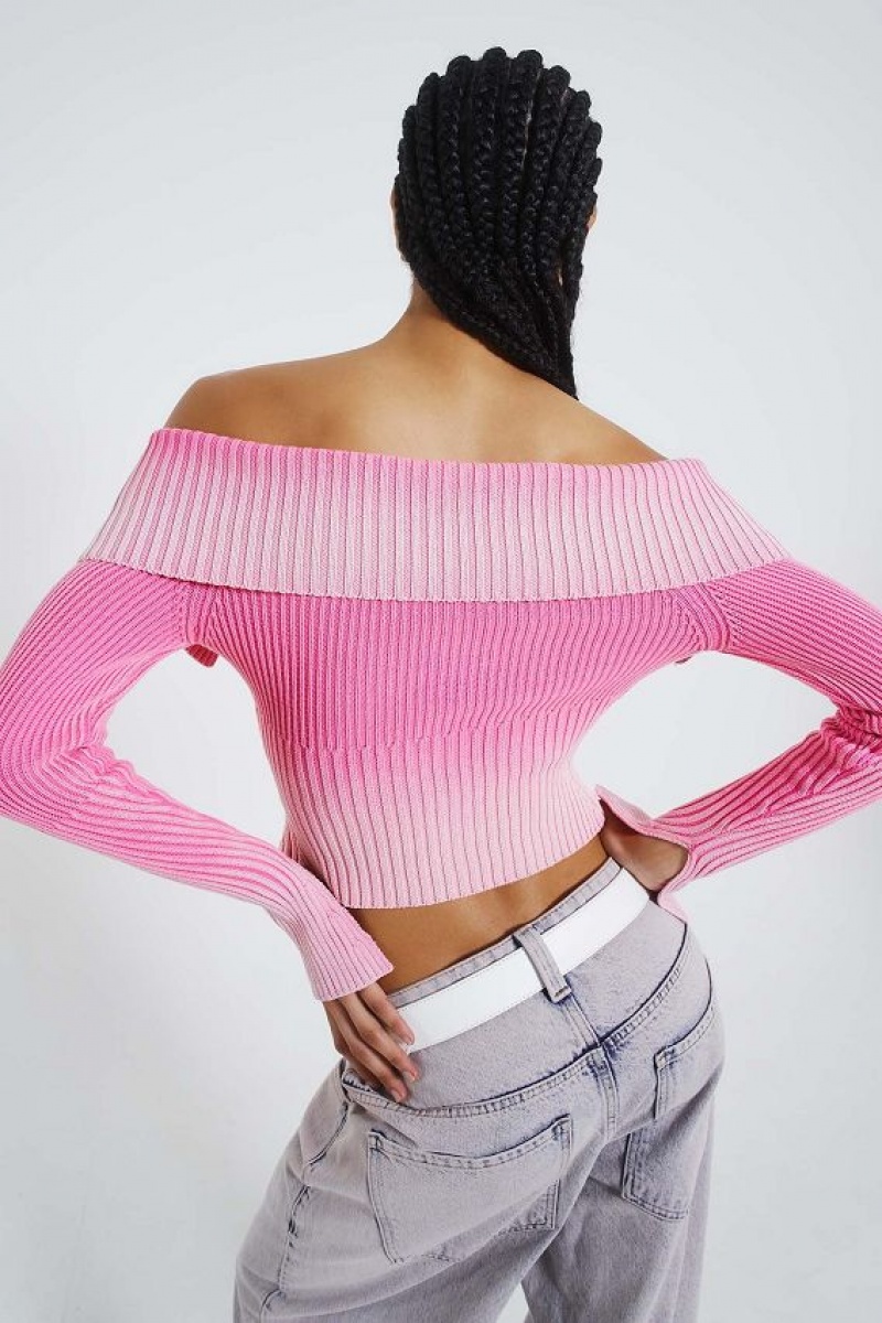 Jadedlondon Candy Pink Tribeca Knitted Top | JADLDN23834