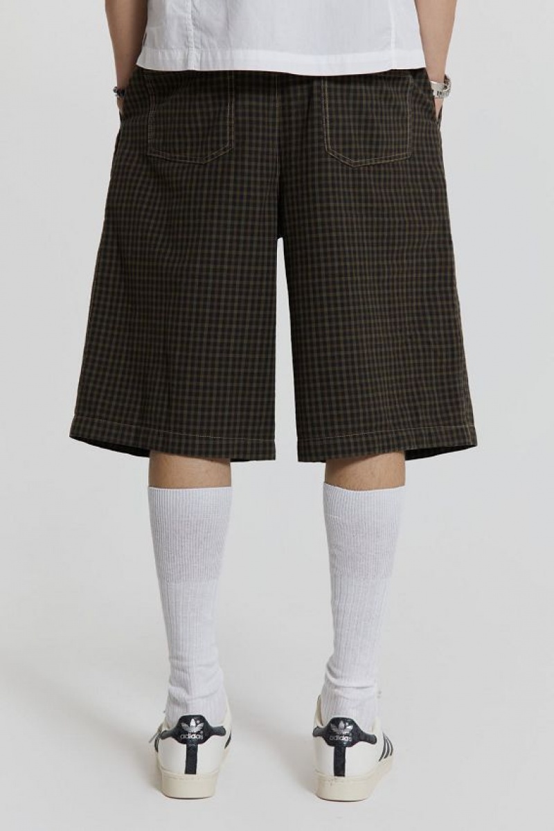 Jadedlondon Charcoal Check Fairway Shorts | JADLDN24566