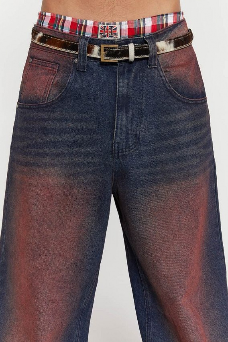 Jadedlondon Deep Red Colossus Jeans | JADLDN24479