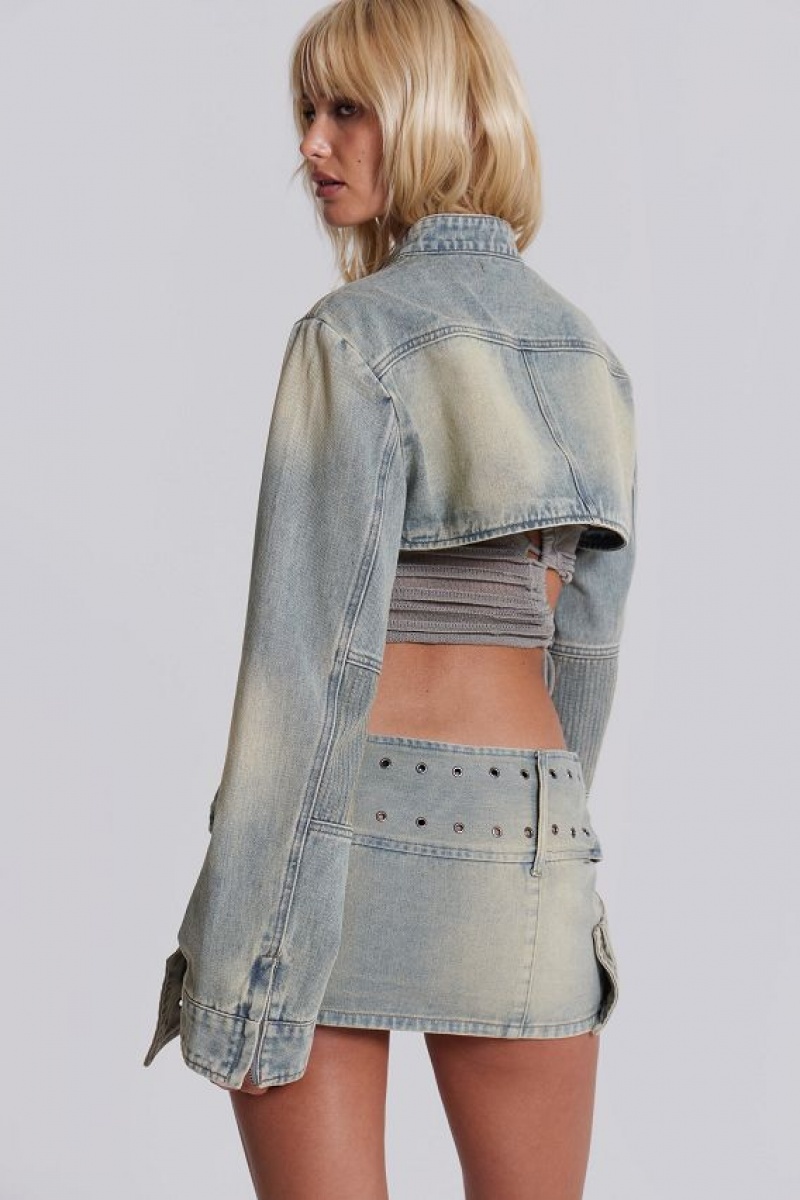 Jadedlondon Denim Assassin Ultra Cropped Jacket | JADLDN24008