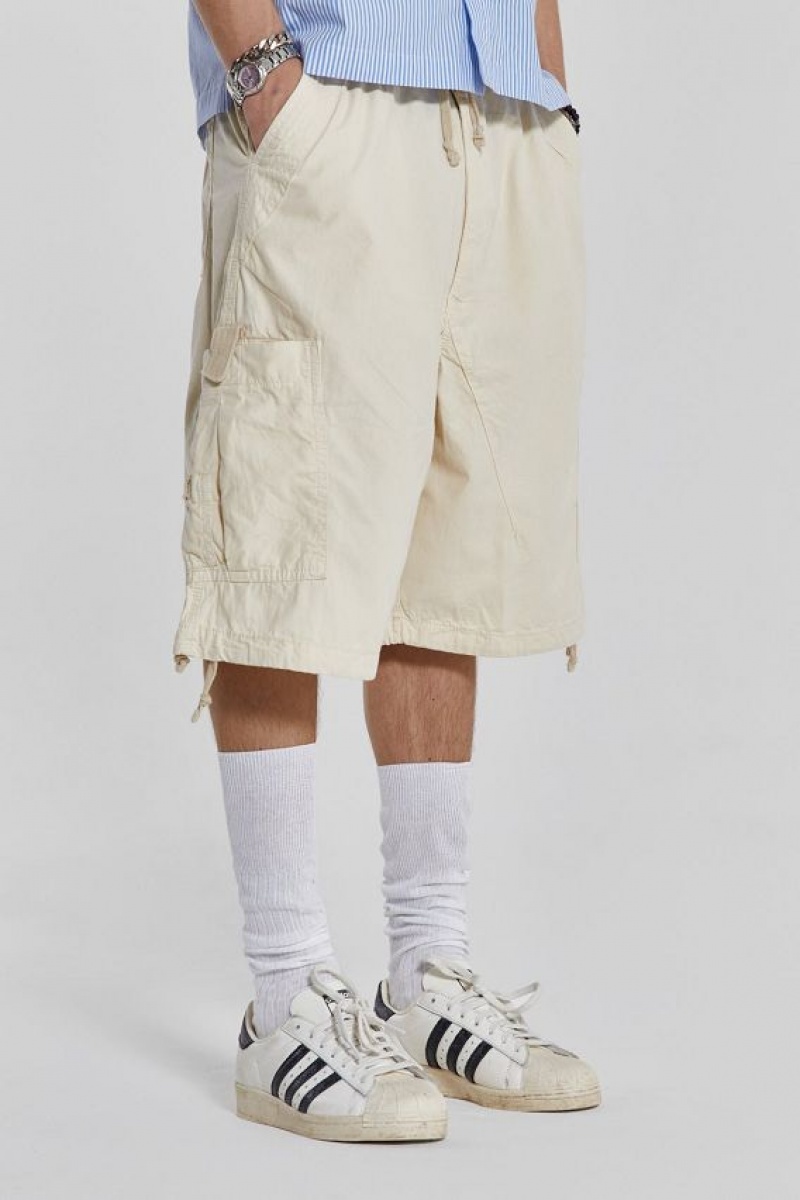 Jadedlondon Ecru Parachute Cargo Shorts | JADLDN24574