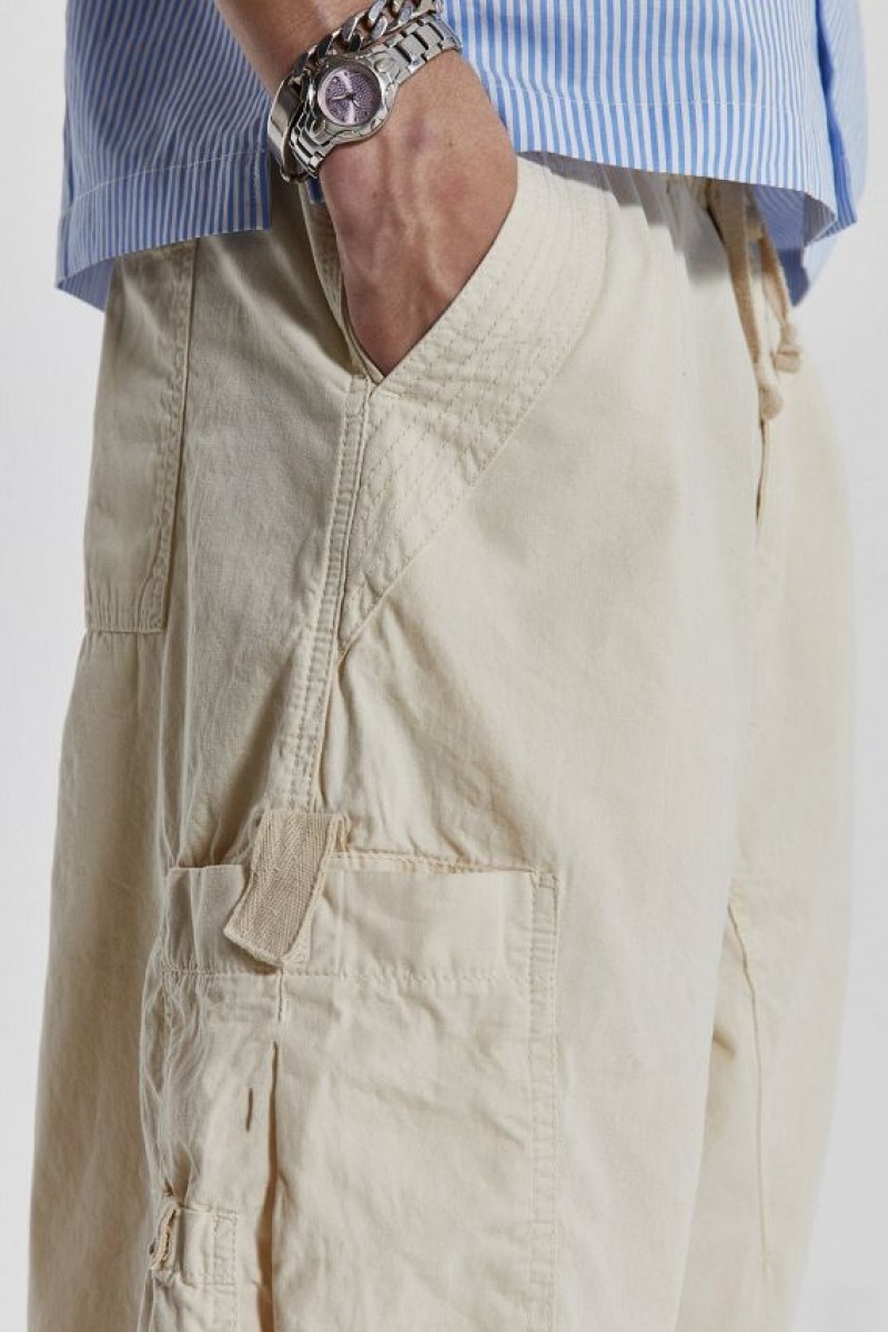 Jadedlondon Ecru Parachute Cargo Shorts | JADLDN24574