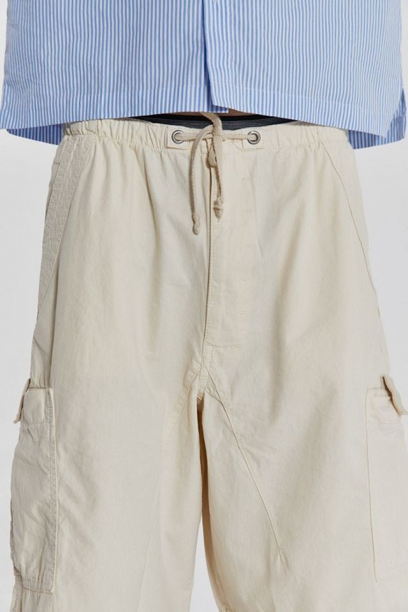 Jadedlondon Ecru Parachute Cargo Shorts | JADLDN24574