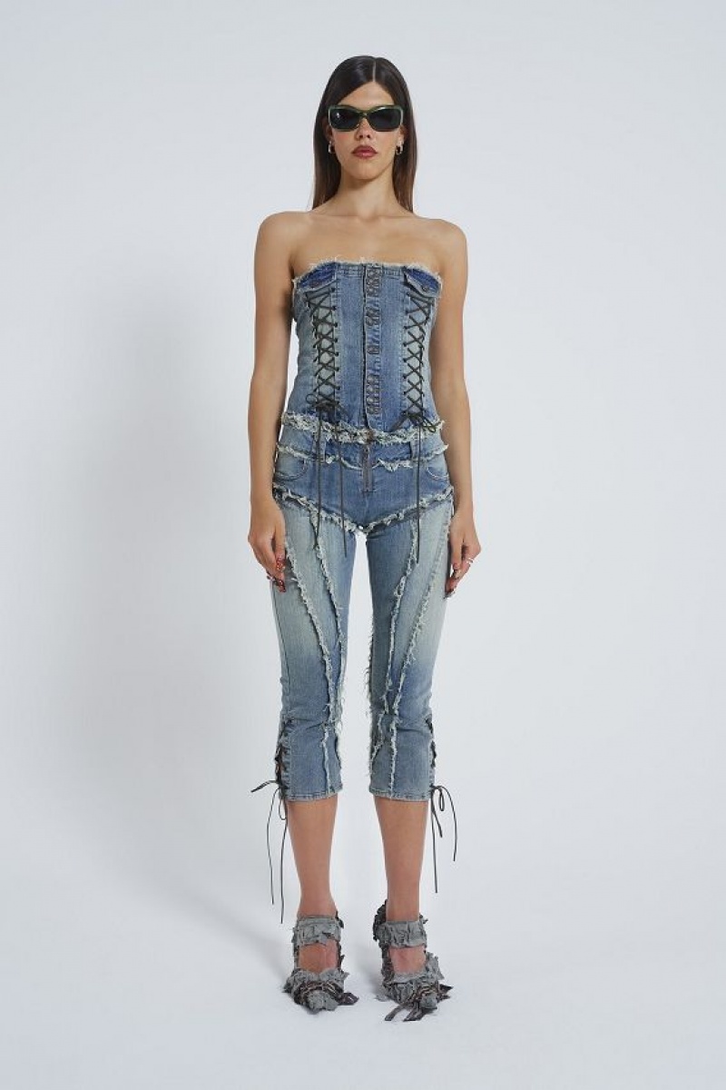 Jadedlondon Get Riding 5 In 1 Detachable Denim Jumpsuit | JADLDN23931