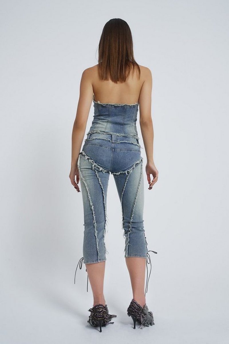 Jadedlondon Get Riding 5 In 1 Detachable Denim Jumpsuit | JADLDN24132