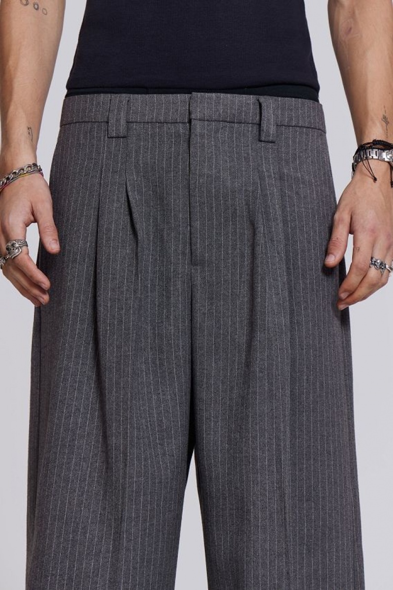 Jadedlondon Goliath Light Grey Pinstripe Suit Pant | JADLDN24851