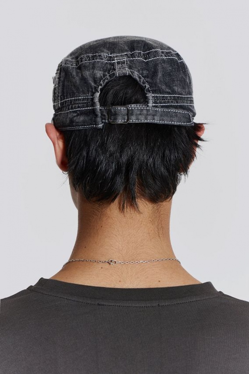 Jadedlondon Grey Denim Collide Hat | JADLDN24888