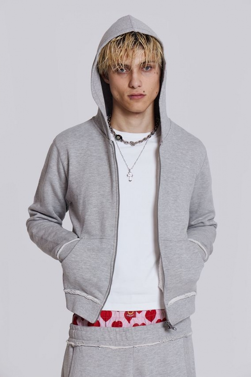 Jadedlondon Grey Marl Mini Monster Hoodie | JADLDN24858