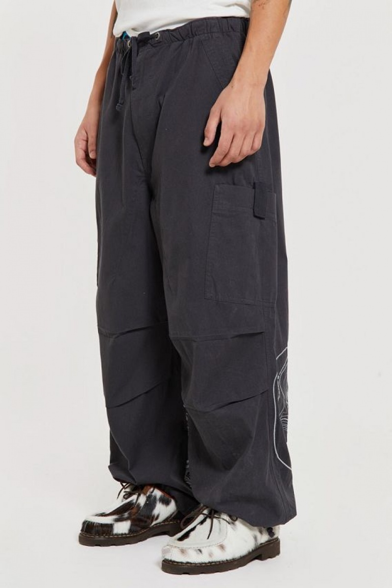 Jadedlondon Grey Topograph Parachute Pants | JADLDN24767