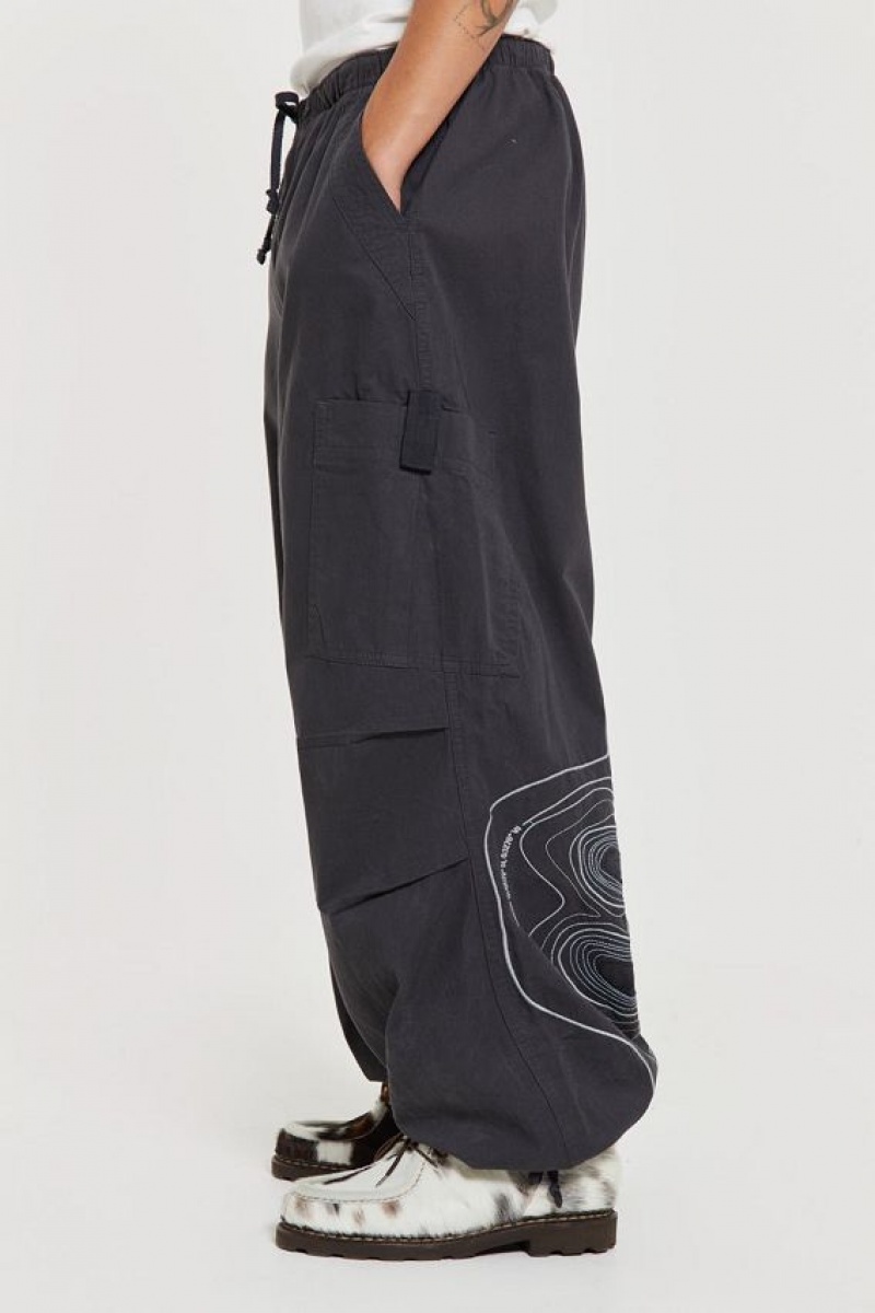 Jadedlondon Grey Topograph Parachute Pants | JADLDN24767