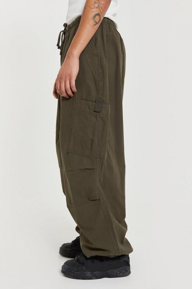 Jadedlondon Khaki Parachute Cargo Pants | JADLDN24775