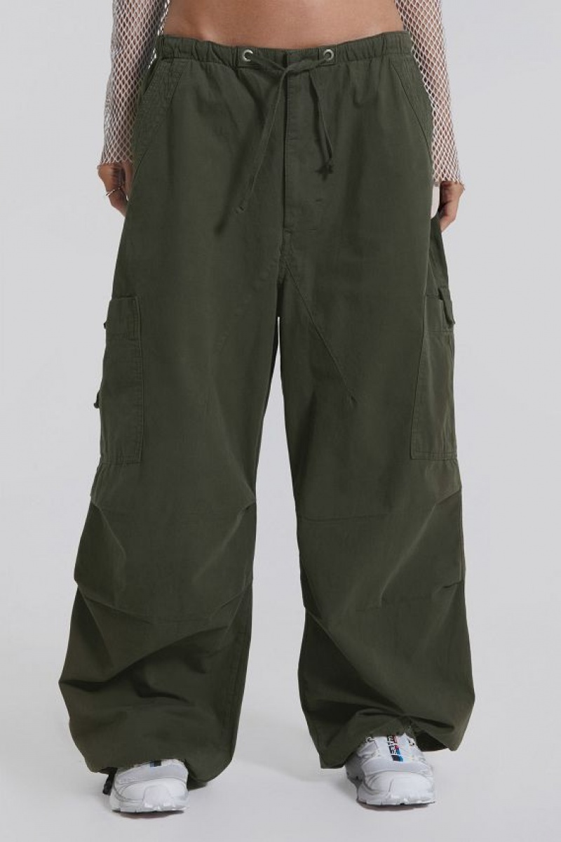 Jadedlondon Khaki Parachute Cargo Pants | JADLDN24077