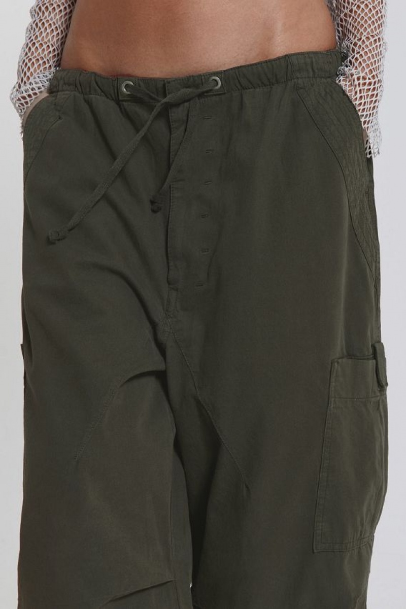 Jadedlondon Khaki Parachute Cargo Pants | JADLDN24077