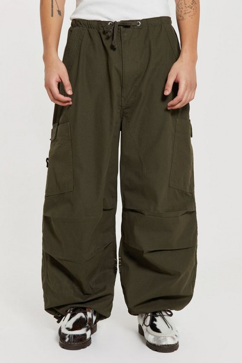 Jadedlondon Khaki Topograph Parachute Pants | JADLDN24739