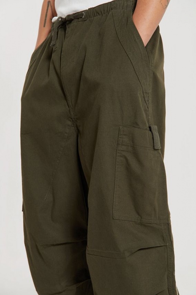 Jadedlondon Khaki Topograph Parachute Pants | JADLDN24764