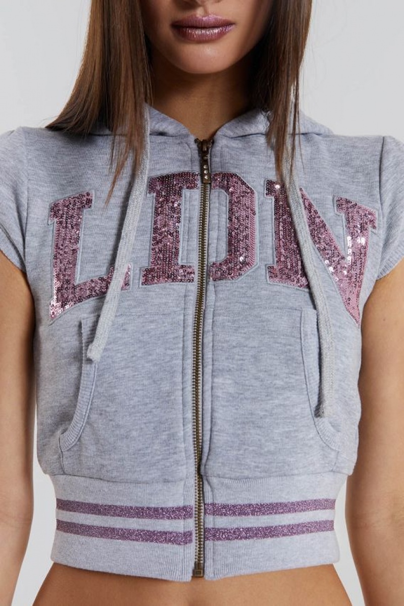 Jadedlondon Landmark Sequin Zip Up | JADLDN23896