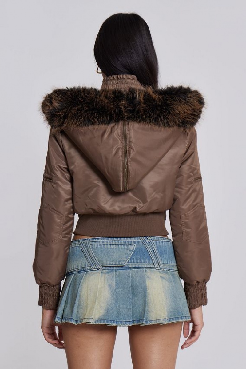 Jadedlondon Lennux Faux Fur Bomber Jacket | JADLDN24186