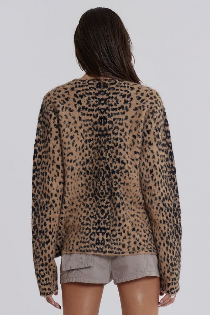 Jadedlondon Leopard Chuck Cardigan | JADLDN23877